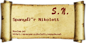 Spanyár Nikolett névjegykártya